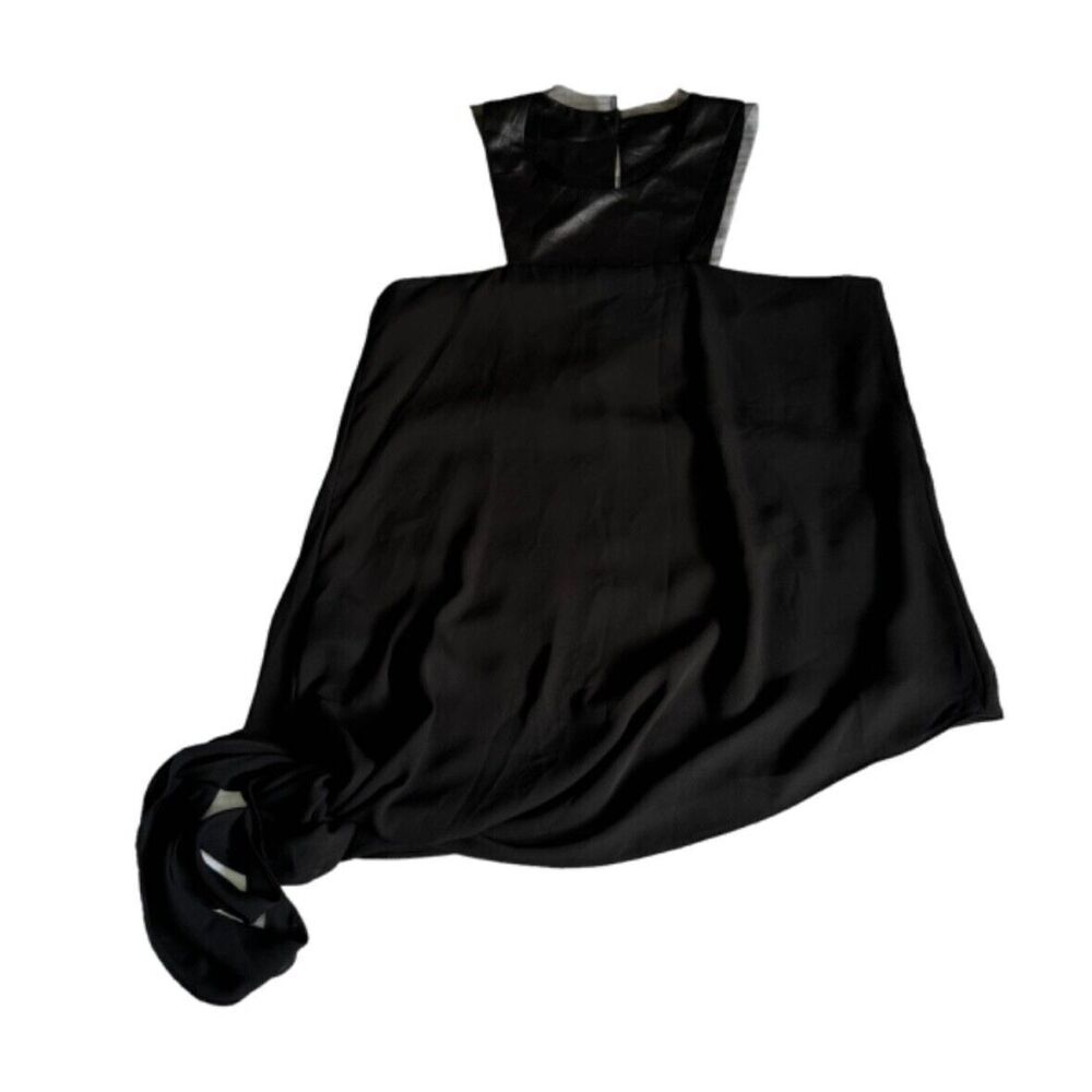 ATINA CRISTINA Sleeveless Halter Neck Black Sheer Top, Size XS